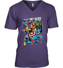 Load image into Gallery viewer, Marvel Heros My Dad My Hero Father's Day Gifts Men's V-Neck T-Shirt