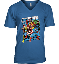 Load image into Gallery viewer, Marvel Heros My Dad My Hero Father's Day Gifts Men's V-Neck T-Shirt