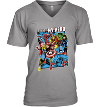 Load image into Gallery viewer, Marvel Heros My Dad My Hero Father's Day Gifts Men's V-Neck T-Shirt