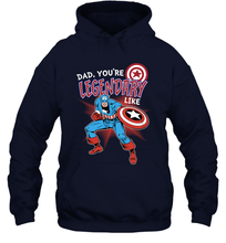 Load image into Gallery viewer, Marvel Captain Legendary Dad F Father's Day Gifts Hooded Sweatshirt