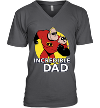 Load image into Gallery viewer, Disney Pixar Incredibles 2 Jack Jack and Dad Father's Day Gifts Men's V-Neck T-Shirt