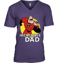 Load image into Gallery viewer, Disney Pixar Incredibles 2 Jack Jack and Dad Father's Day Gifts Men's V-Neck T-Shirt