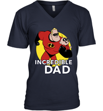 Load image into Gallery viewer, Disney Pixar Incredibles 2 Jack Jack and Dad Father's Day Gifts Men's V-Neck T-Shirt