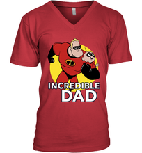 Load image into Gallery viewer, Disney Pixar Incredibles 2 Jack Jack and Dad Father's Day Gifts Men's V-Neck T-Shirt