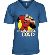 Load image into Gallery viewer, Disney Pixar Incredibles 2 Jack Jack and Dad Father's Day Gifts Men's V-Neck T-Shirt
