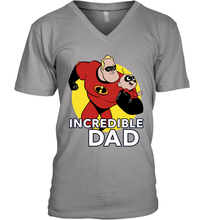 Load image into Gallery viewer, Disney Pixar Incredibles 2 Jack Jack and Dad Father's Day Gifts Men's V-Neck T-Shirt