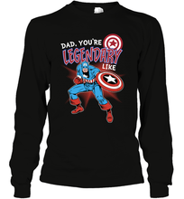 Load image into Gallery viewer, Marvel Captain Legendary Dad F Father's Day Gifts Long Sleeve T-Shirt