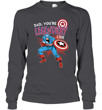 Load image into Gallery viewer, Marvel Captain Legendary Dad F Father's Day Gifts Long Sleeve T-Shirt