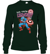 Load image into Gallery viewer, Marvel Captain Legendary Dad F Father's Day Gifts Long Sleeve T-Shirt
