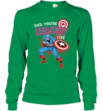 Load image into Gallery viewer, Marvel Captain Legendary Dad F Father's Day Gifts Long Sleeve T-Shirt