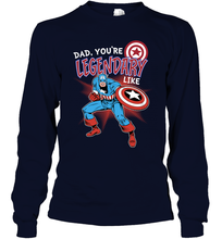 Load image into Gallery viewer, Marvel Captain Legendary Dad F Father's Day Gifts Long Sleeve T-Shirt