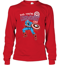 Load image into Gallery viewer, Marvel Captain Legendary Dad F Father's Day Gifts Long Sleeve T-Shirt