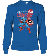 Load image into Gallery viewer, Marvel Captain Legendary Dad F Father's Day Gifts Long Sleeve T-Shirt