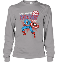 Load image into Gallery viewer, Marvel Captain Legendary Dad F Father's Day Gifts Long Sleeve T-Shirt