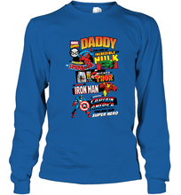 Load image into Gallery viewer, Marvel Daddy Amazing Spider Man Incredible Hulk Mighty Thor Smart Iron Man Honorable Captain America Father's Day Long Sleeve T-Shirt