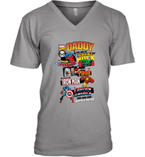 Load image into Gallery viewer, Marvel Daddy Amazing Spider Man Incredible Hulk Mighty Thor Smart Iron Man Honorable Captain America Father&#39;s Day Men&#39;s V-Neck T-Shirt