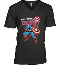 Load image into Gallery viewer, Marvel Captain Legendary Dad F Father's Day Gifts Men's V-Neck T-Shirt