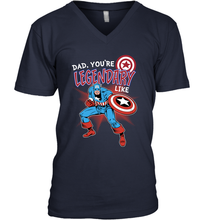 Load image into Gallery viewer, Marvel Captain Legendary Dad F Father's Day Gifts Men's V-Neck T-Shirt