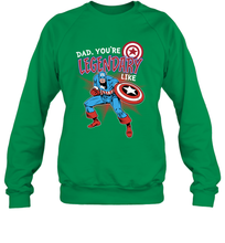 Load image into Gallery viewer, Marvel Captain Legendary Dad F Father's Day Gifts Crewneck Sweatshirt
