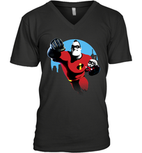 Load image into Gallery viewer, Disney Pixar Incredibles 2 Jack and Mr. Dad Father's Day Gifts Men's V-Neck T-Shirt