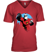 Load image into Gallery viewer, Disney Pixar Incredibles 2 Jack and Mr. Dad Father's Day Gifts Men's V-Neck T-Shirt