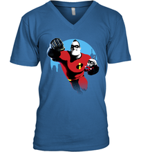 Load image into Gallery viewer, Disney Pixar Incredibles 2 Jack and Mr. Dad Father's Day Gifts Men's V-Neck T-Shirt