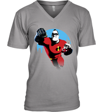 Load image into Gallery viewer, Disney Pixar Incredibles 2 Jack and Mr. Dad Father's Day Gifts Men's V-Neck T-Shirt