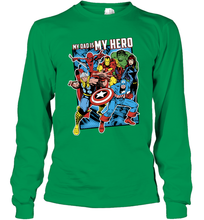 Load image into Gallery viewer, Marvel Heros My Dad My Hero Father's Day Gifts Long Sleeve T-Shirt