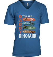 Load image into Gallery viewer, Daddy Dinosaurus Strong As T Rex Funny Father's Day Gift Men's V-Neck T-Shirt