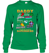Load image into Gallery viewer, Marvel Daddy Incredible Hulk Amazing Spider Man Mighty Thor Smart Iron Man Honorable Captain America Father's Day Long Sleeve T-Shirt