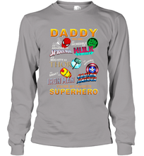 Load image into Gallery viewer, Marvel Daddy Incredible Hulk Amazing Spider Man Mighty Thor Smart Iron Man Honorable Captain America Father's Day Long Sleeve T-Shirt