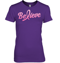 Load image into Gallery viewer, Believe - Breast Cancer Awareness Fight Womens T-Shirt