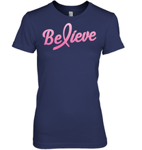 Load image into Gallery viewer, Believe - Breast Cancer Awareness Fight Womens T-Shirt