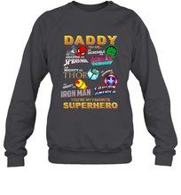 Load image into Gallery viewer, Marvel Daddy Incredible Hulk Amazing Spider Man Mighty Thor Smart Iron Man Honorable Captain America Father's Day Crewneck Sweatshirt
