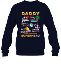 Load image into Gallery viewer, Marvel Daddy Incredible Hulk Amazing Spider Man Mighty Thor Smart Iron Man Honorable Captain America Father's Day Crewneck Sweatshirt