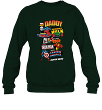 Load image into Gallery viewer, Marvel Daddy Amazing Spider Man Incredible Hulk Mighty Thor Smart Iron Man Honorable Captain America Father's Day Crewneck Sweatshirt