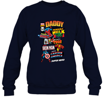 Load image into Gallery viewer, Marvel Daddy Amazing Spider Man Incredible Hulk Mighty Thor Smart Iron Man Honorable Captain America Father's Day Crewneck Sweatshirt