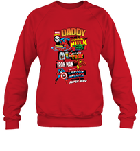 Load image into Gallery viewer, Marvel Daddy Amazing Spider Man Incredible Hulk Mighty Thor Smart Iron Man Honorable Captain America Father's Day Crewneck Sweatshirt